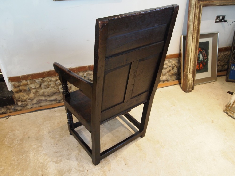 Chair stunning Oak Wainscot Yorkshire/Derbyshire Charles II c1660 View XV