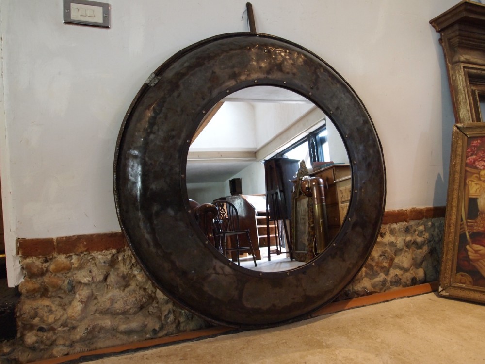 Mirror large industrial metal c1900