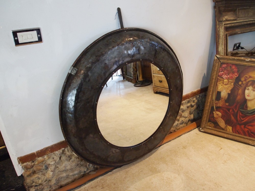 Mirror large industrial metal c1900 View VI