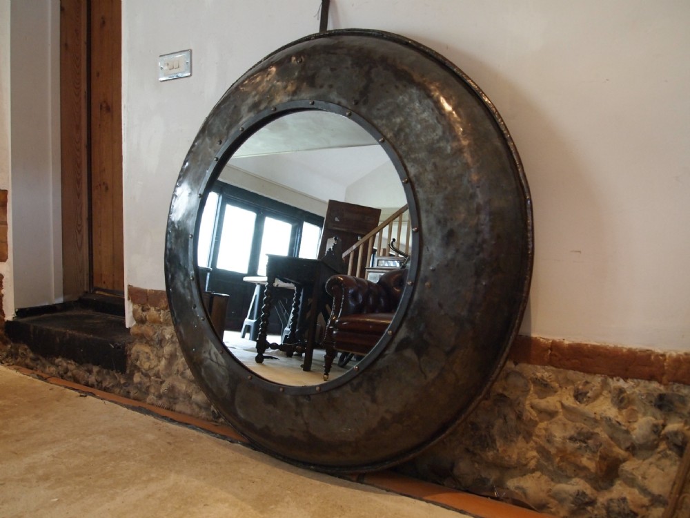 Mirror large industrial metal c1900 View IX