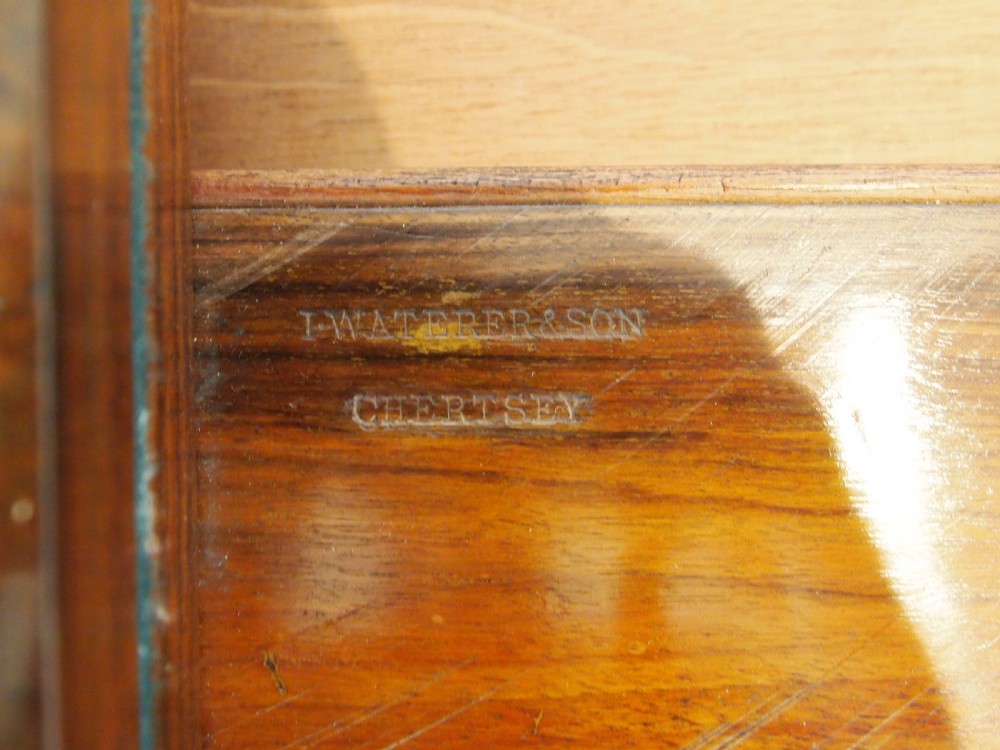 Table rare fine card hall lamp console burr Walnut I Waterer Chertsey c1830 View IV