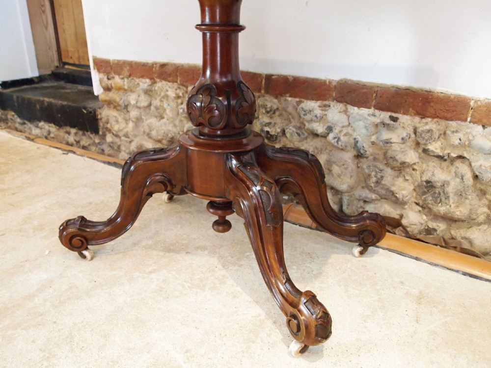 Table rare fine card hall lamp console burr Walnut I Waterer Chertsey c1830 View VI