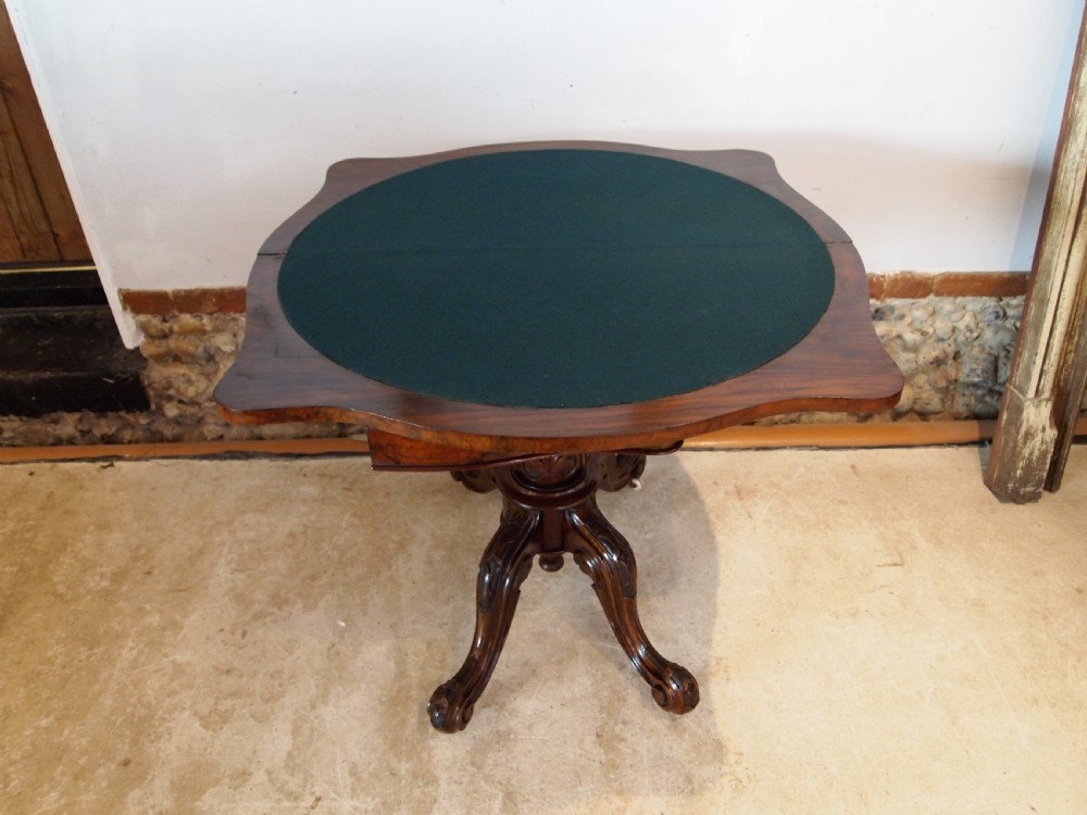 Table rare fine card hall lamp console burr Walnut I Waterer Chertsey c1830 View VIII