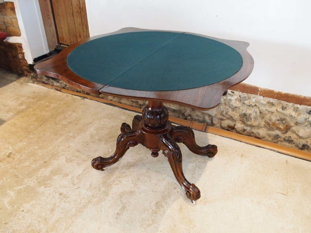 Table rare fine card hall lamp console burr Walnut I Waterer Chertsey c1830 View IX