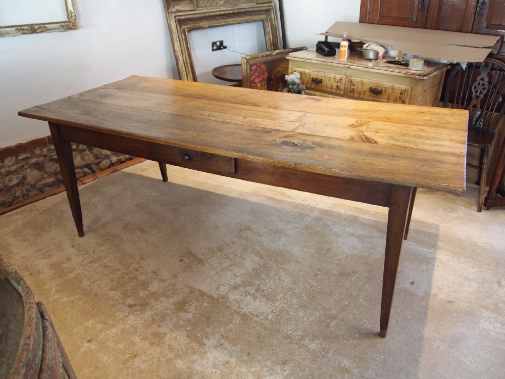 Table refectory farmhouse dining rustic French Oak and Birch c1840