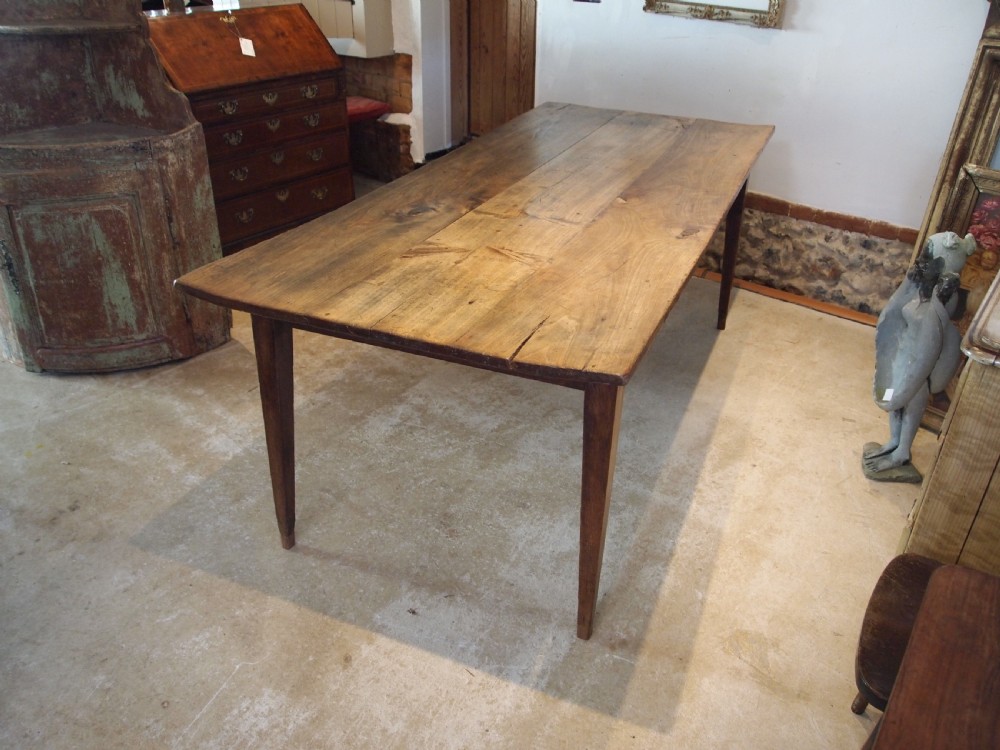 Table refectory farmhouse dining rustic French Oak and Birch c1840 View II