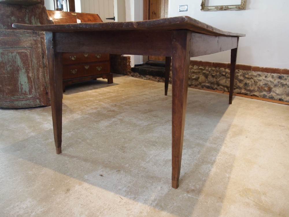 Table refectory farmhouse dining rustic French Oak and Birch c1840 View III