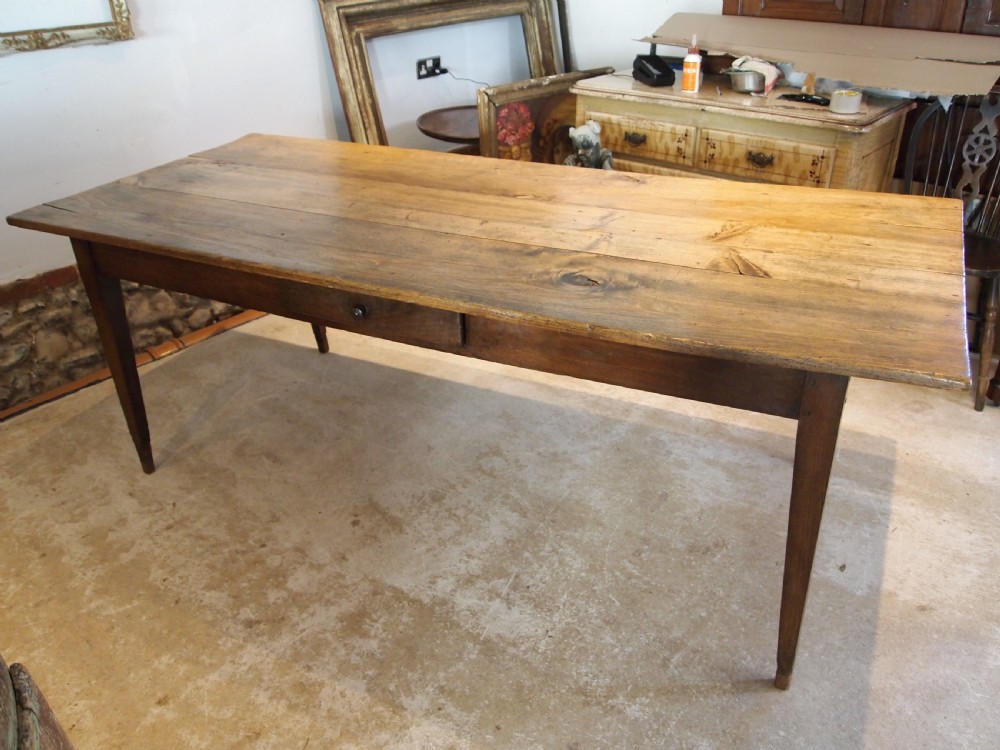 Table refectory farmhouse dining rustic French Oak and Birch c1840 View VI
