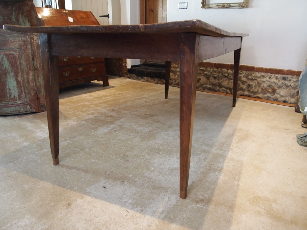 Table refectory farmhouse dining rustic French Oak and Birch c1840 View XI