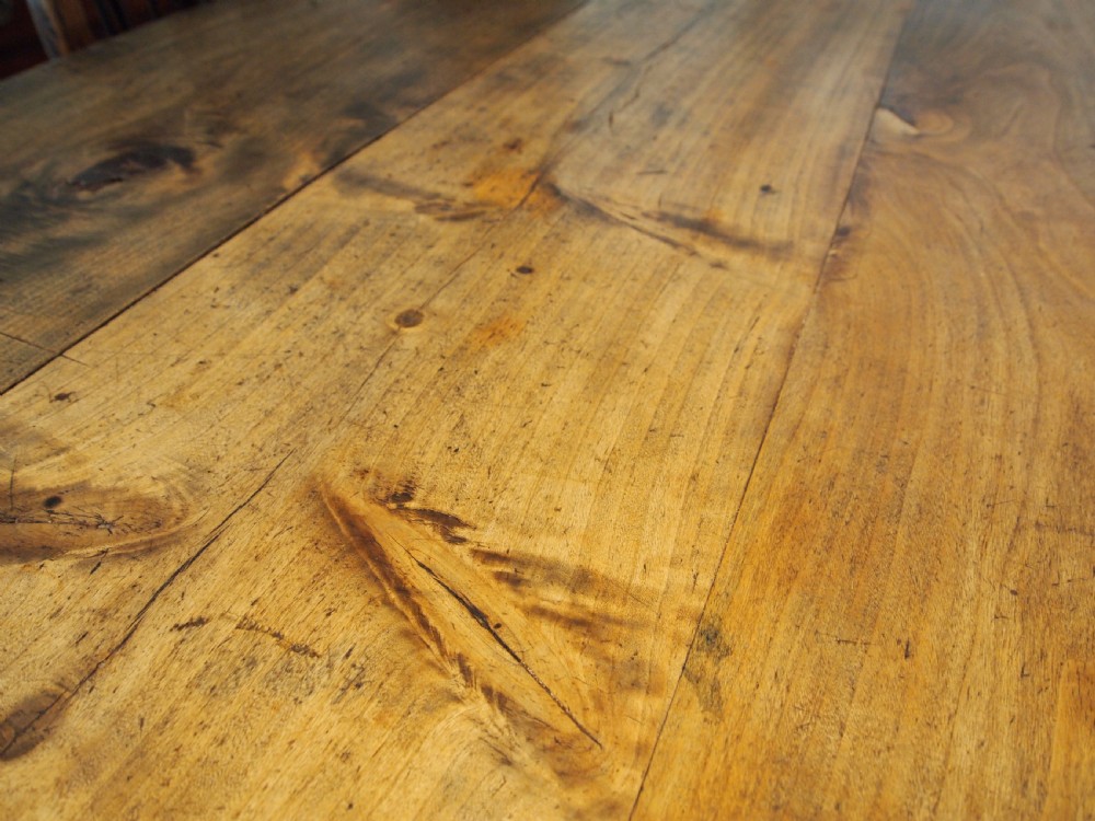 Table refectory farmhouse dining rustic French Oak and Birch c1840 View XIII