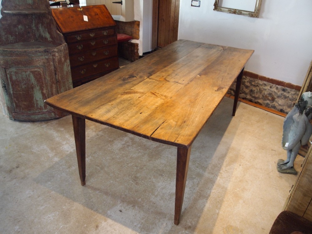Table refectory farmhouse dining rustic French Oak and Birch c1840 View XIV
