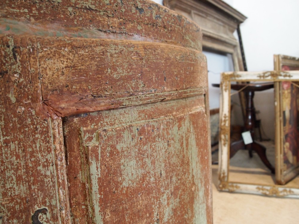 Cupboard cabinet corner French original paint rustic c1780 View X