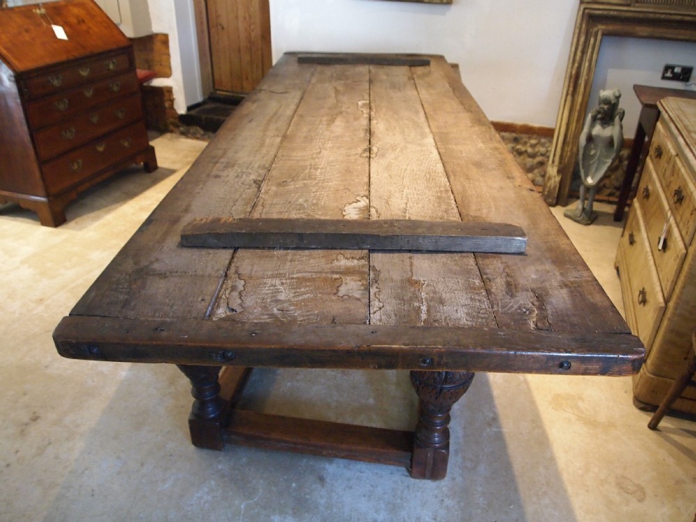 Table refectory farmhouse dining Victorian Oak c1850 View II
