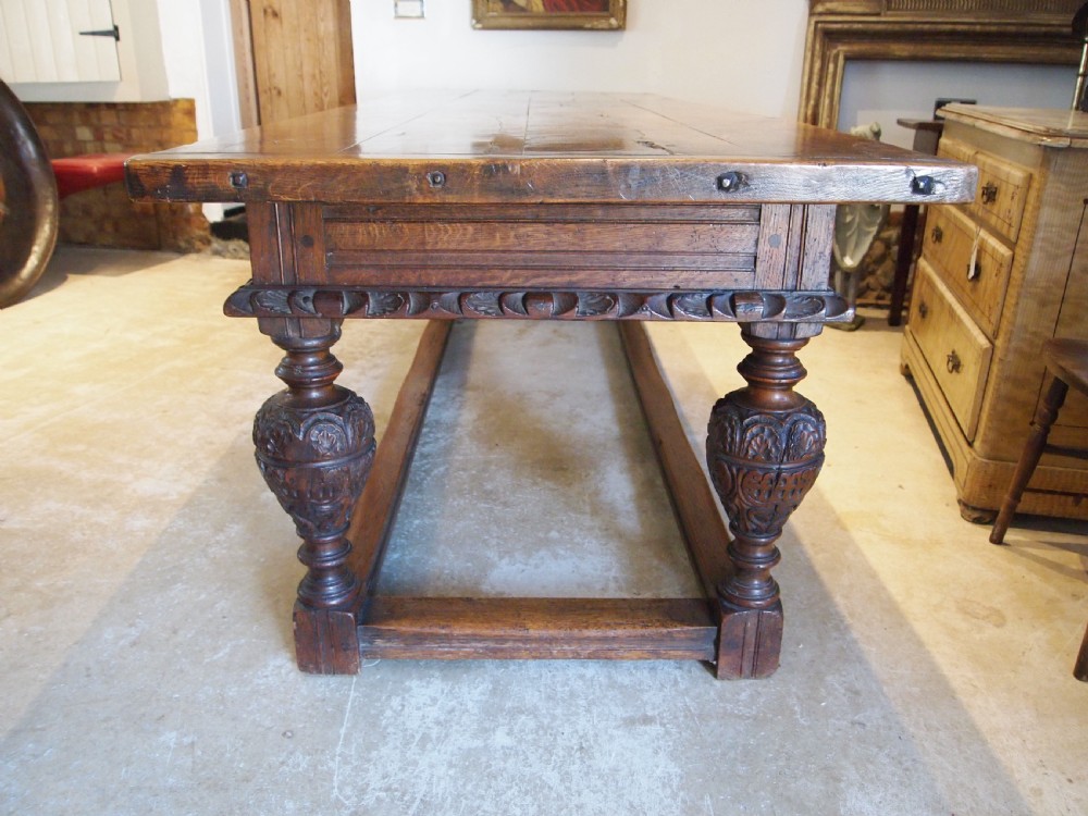 Table refectory farmhouse dining Victorian Oak c1850 View III