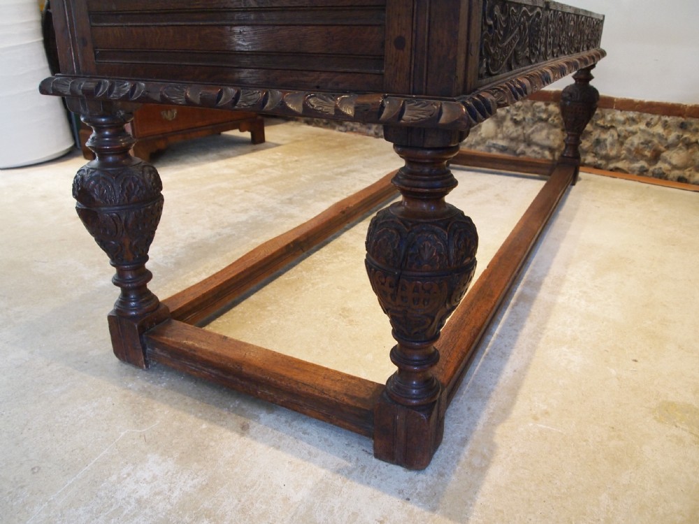 Table refectory farmhouse dining Victorian Oak c1850 View IV