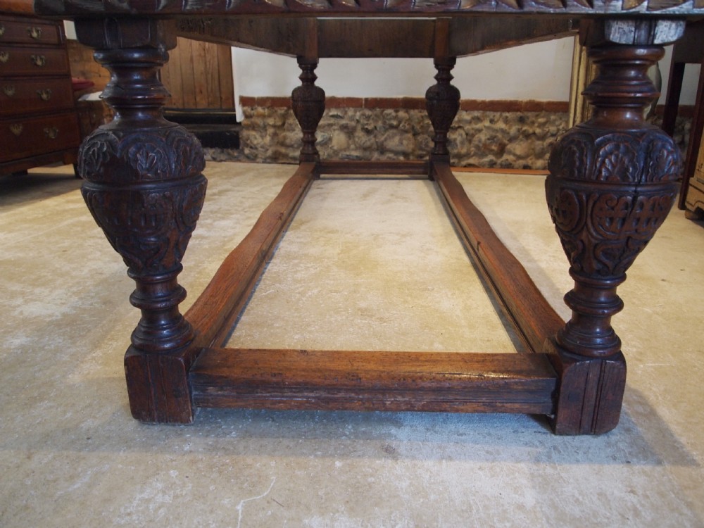 Table refectory farmhouse dining Victorian Oak c1850 View V