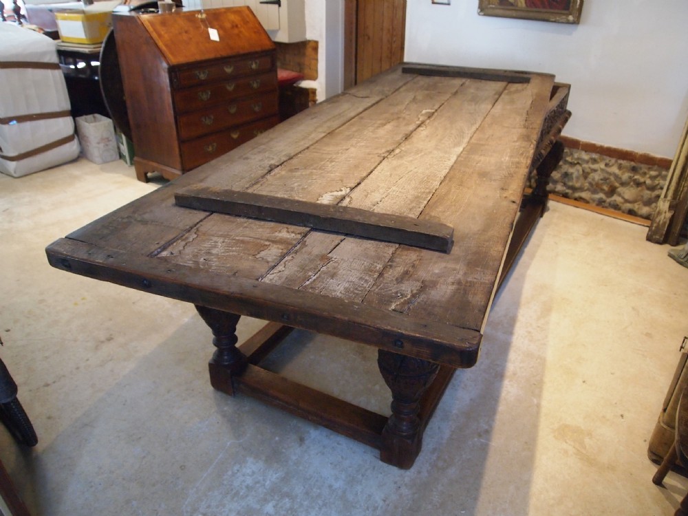 Table refectory farmhouse dining Victorian Oak c1850 View VII