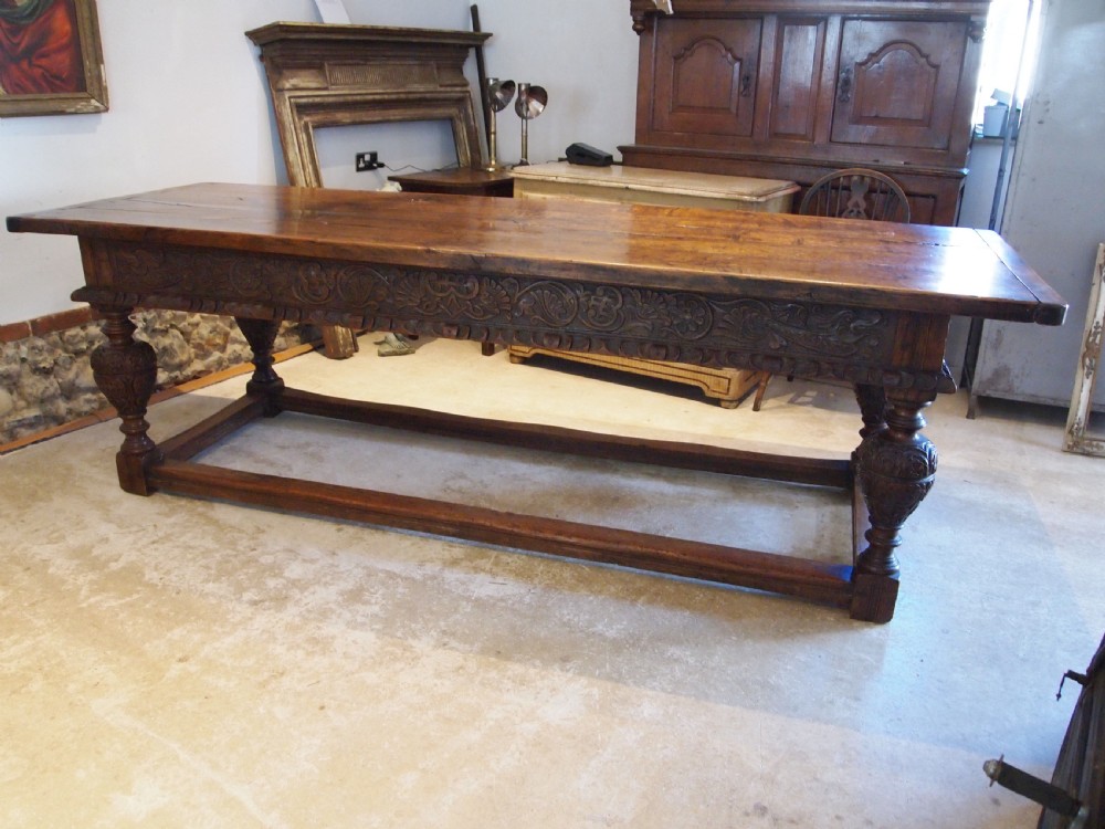 Table refectory farmhouse dining Victorian Oak c1850 View VIII
