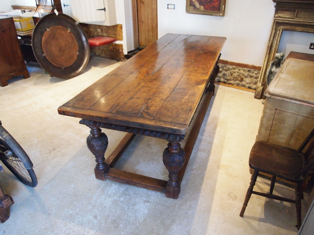 Table refectory farmhouse dining Victorian Oak c1850 View XIII