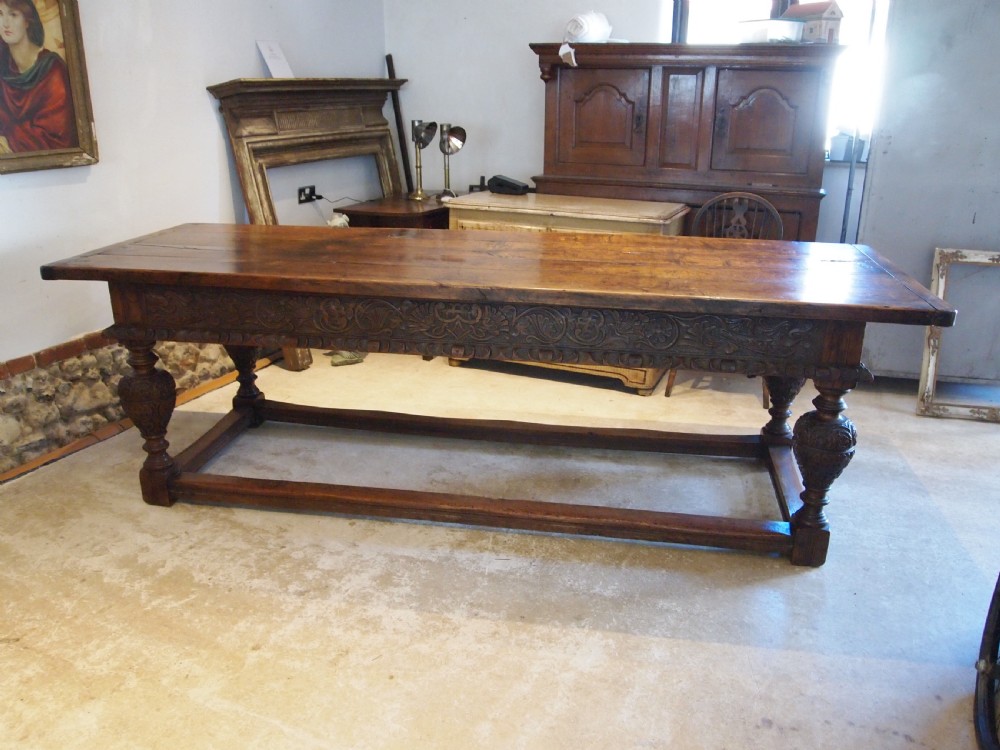 Table refectory farmhouse dining Victorian Oak c1850 View XIV