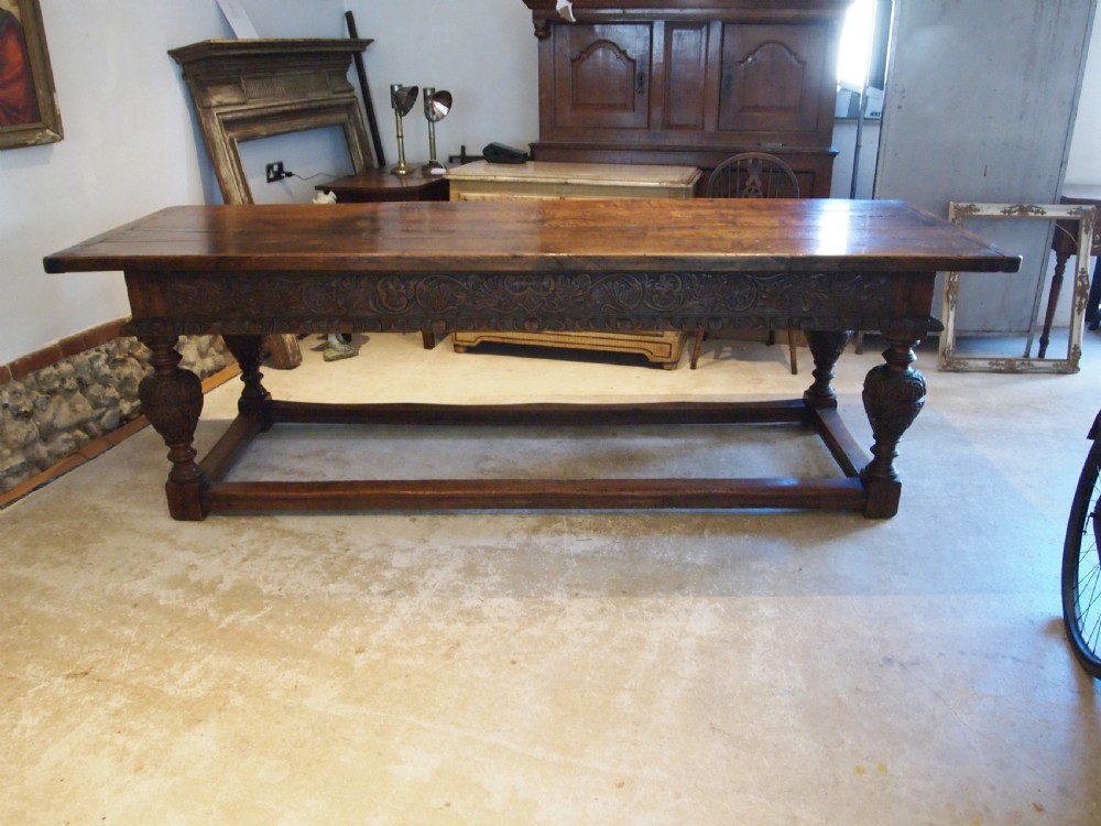 Table refectory farmhouse dining Victorian Oak c1850 View XV