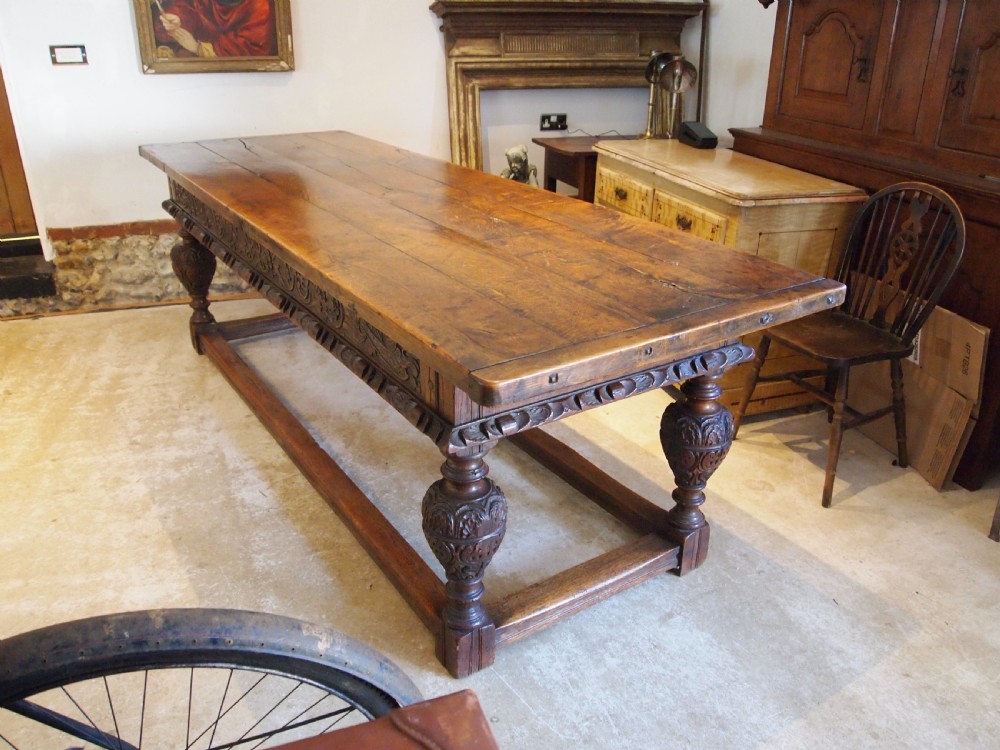 Table refectory farmhouse dining Victorian Oak c1850 View XVII