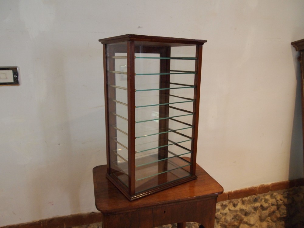 Cabinet display collectors Edwardian shop haberdashery Mahogany c1900