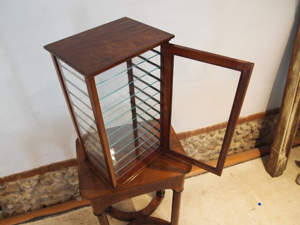 Cabinet display collectors Edwardian shop haberdashery Mahogany c1900 View III