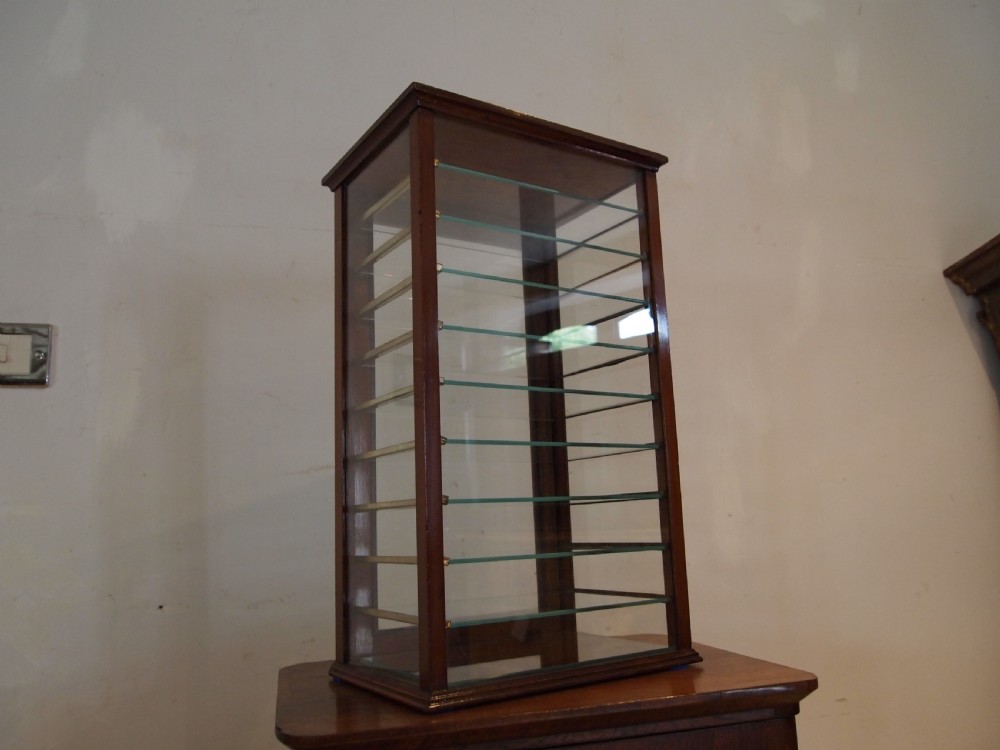 Cabinet display collectors Edwardian shop haberdashery Mahogany c1900 View V
