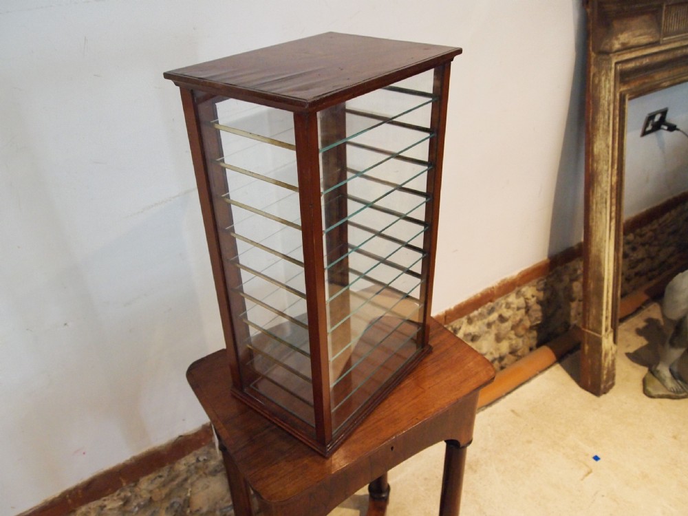 Cabinet display collectors Edwardian shop haberdashery Mahogany c1900 View VIII