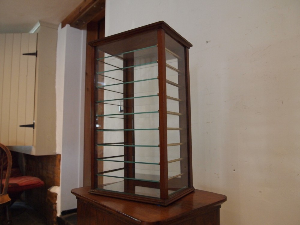 Cabinet display collectors Edwardian shop haberdashery Mahogany c1900 View IX