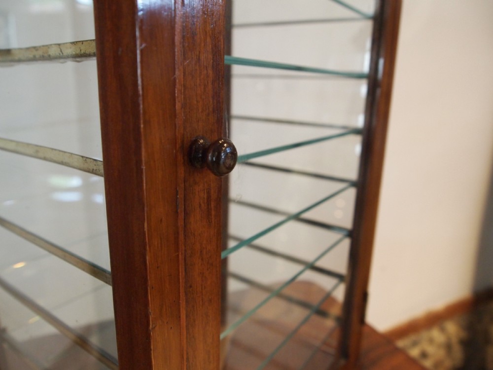 Cabinet display collectors Edwardian shop haberdashery Mahogany c1900 View X
