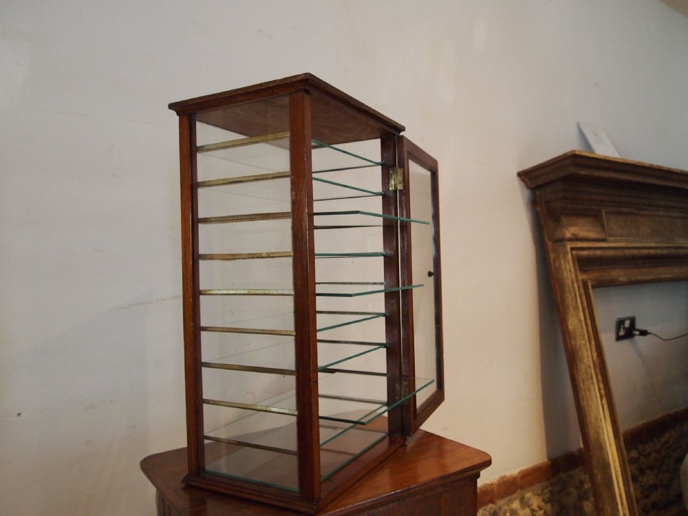 Cabinet display collectors Edwardian shop haberdashery Mahogany c1900 View XI