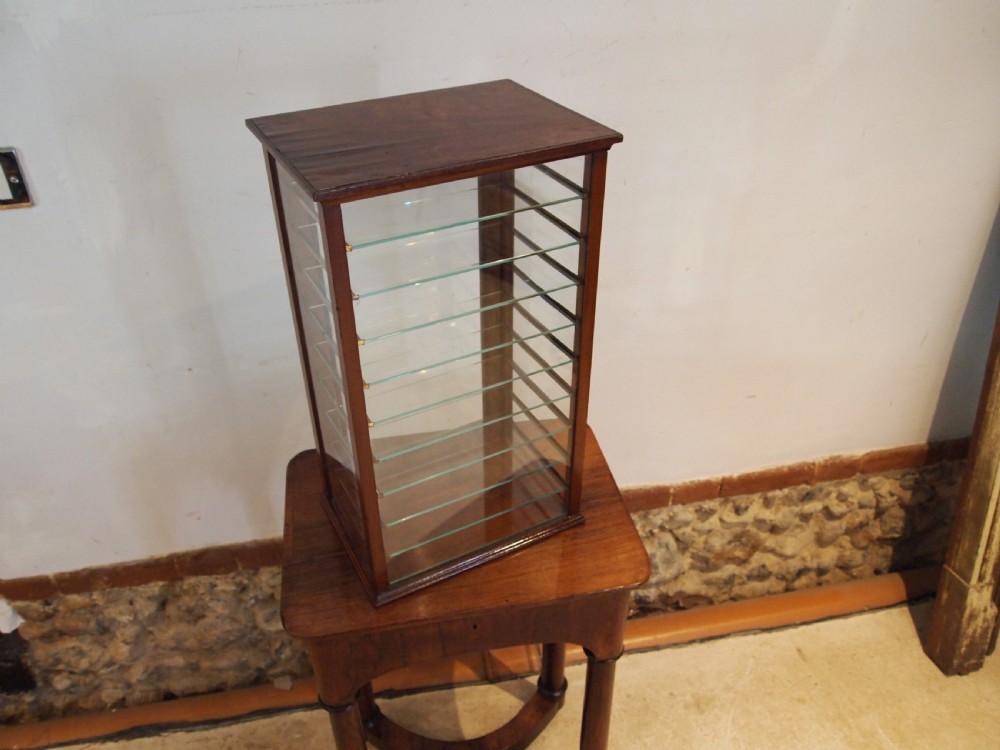 Cabinet display collectors Edwardian shop haberdashery Mahogany c1900 View XII