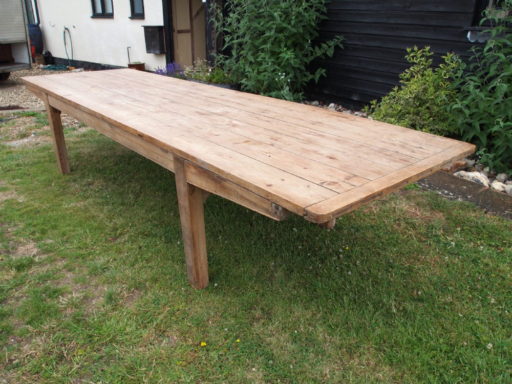 Table Huge Edwardian refectory farmhouse dining c1900 View III
