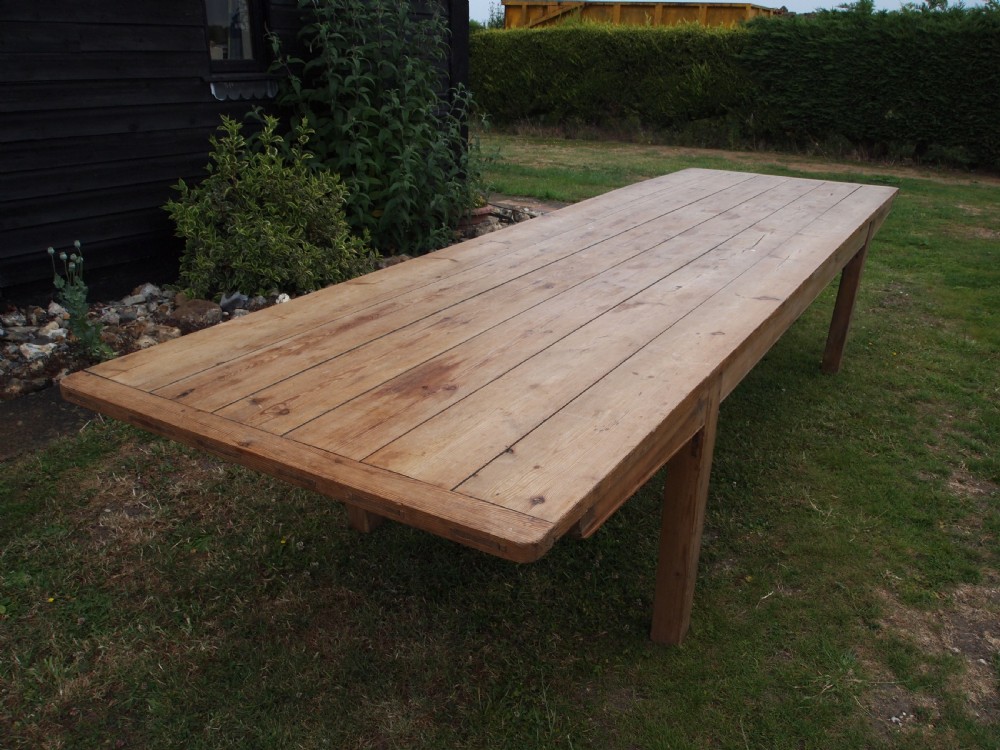 Table Huge Edwardian refectory farmhouse dining c1900 View VI