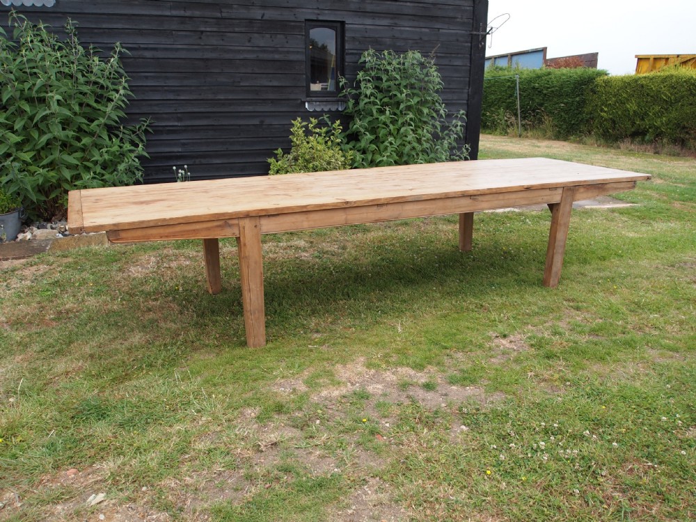 Table Huge Edwardian refectory farmhouse dining c1900 View VIII