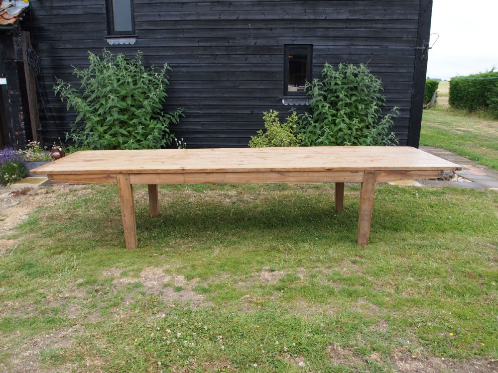 Table Huge Edwardian refectory farmhouse dining c1900 View X