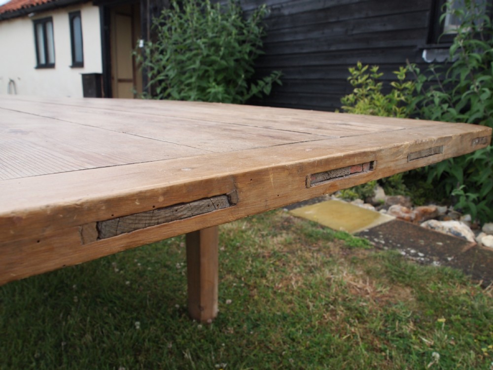 Table Huge Edwardian refectory farmhouse dining c1900 View XI