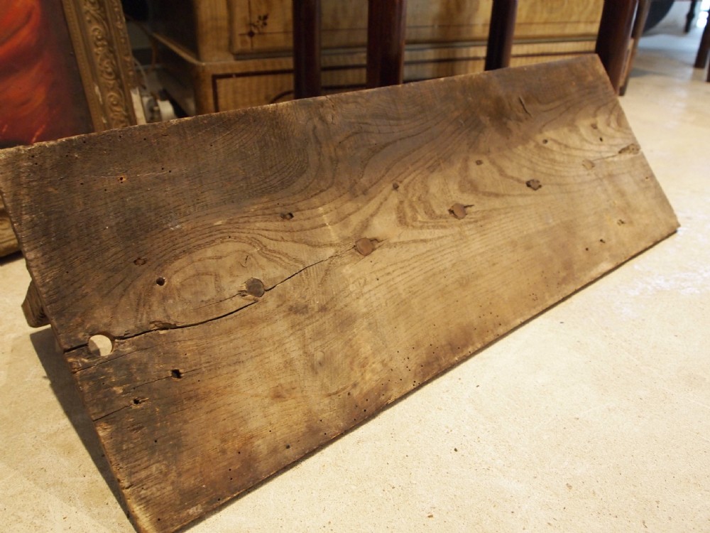 Coat and boot rack rare 18th Century Elm primitive c1740 View IV