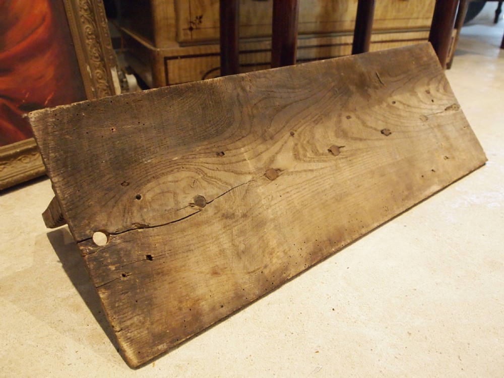 Coat and boot rack rare 18th Century Elm primitive c1740 View VIII