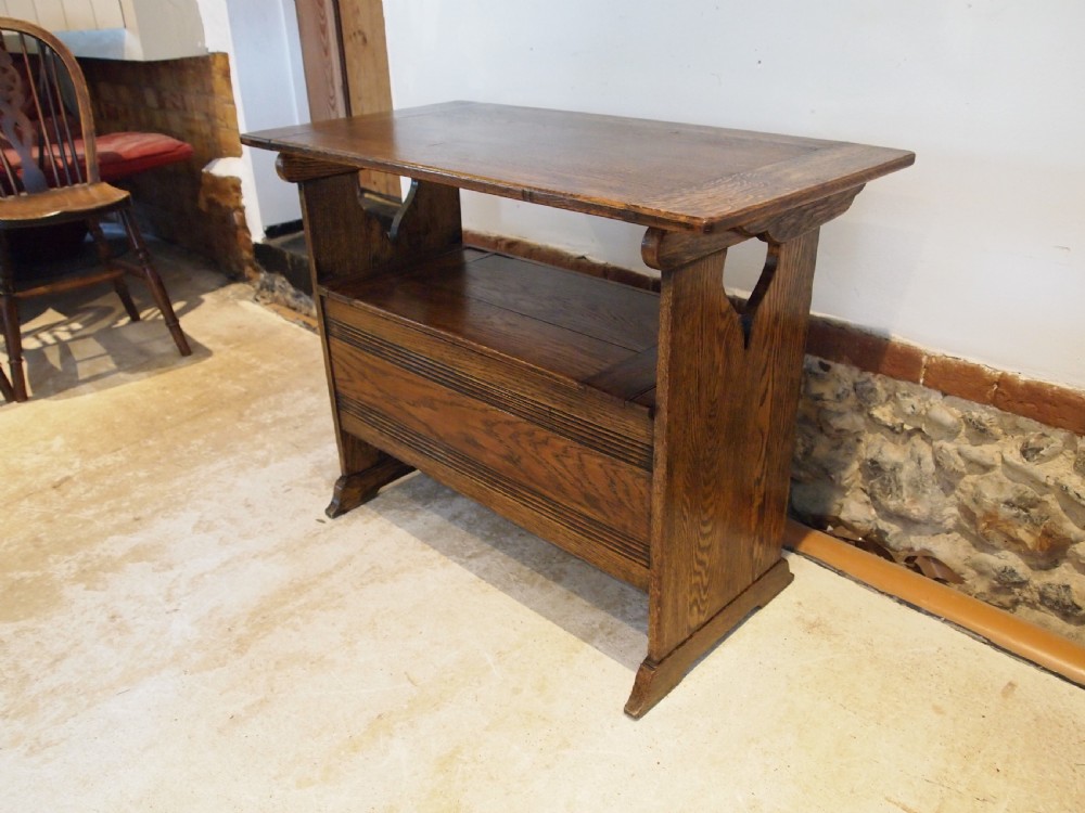 Monks bench Arts and Crafts Oak Liberty & Co c1907 View VIII