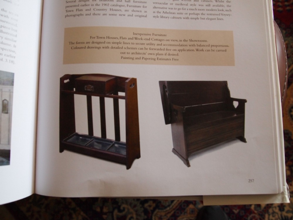 Monks bench Arts and Crafts Oak Liberty & Co c1907 View XI