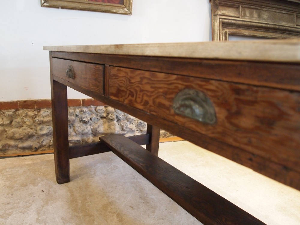 Table refectory farmhouse dining Victorian Pine and Sycamore c1880 View III
