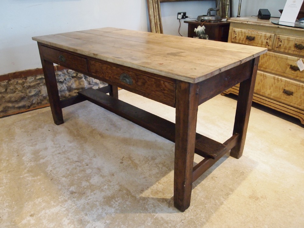 Table refectory farmhouse dining Victorian Pine and Sycamore c1880 View VI