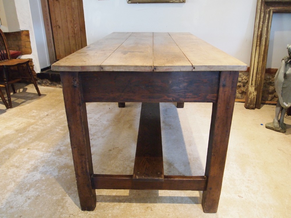 Table refectory farmhouse dining Victorian Pine and Sycamore c1880 View VII