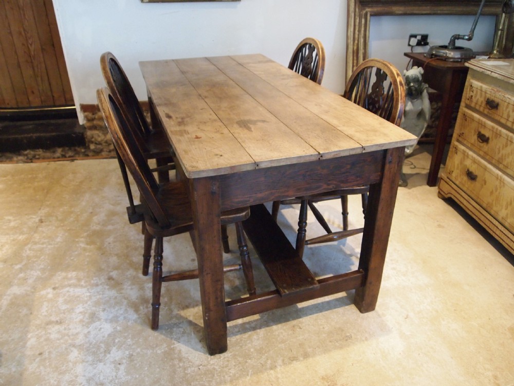 Table refectory farmhouse dining Victorian Pine and Sycamore c1880 View VIII