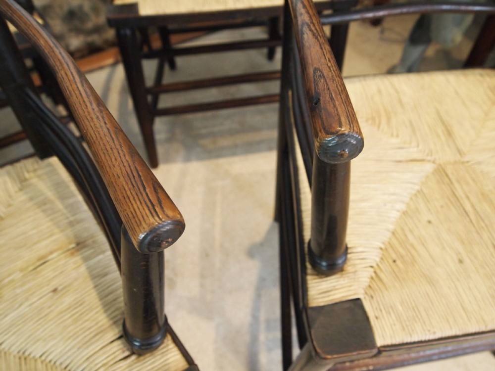 Chairs rare set of six Arts and Crafts Ash Morris style armchairs c1890 View VIII