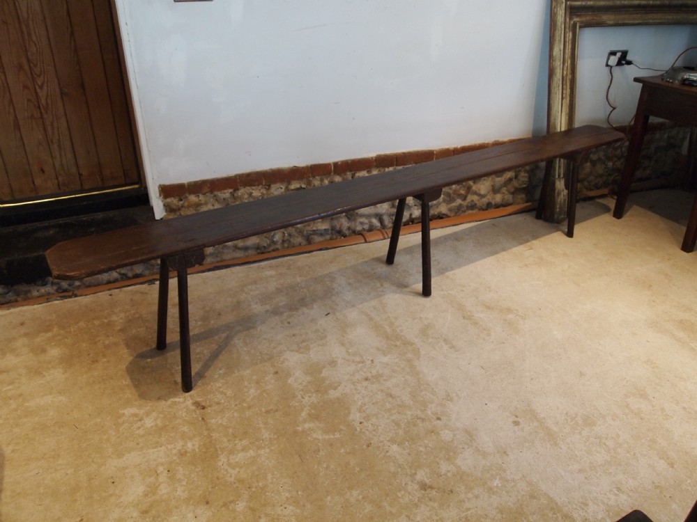 Bench settle rare primitive Pine Yorkshire c1820