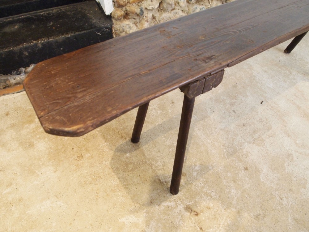 Bench settle rare primitive Pine Yorkshire c1820 View II